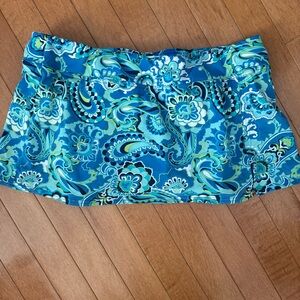 LANDS’ END Size 12 Adorable Blue Swimsuit Bikini Skirt Bottom